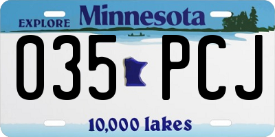 MN license plate 035PCJ
