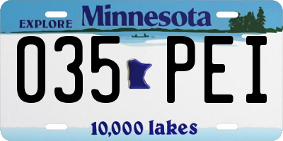 MN license plate 035PEI