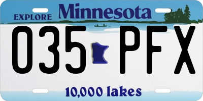 MN license plate 035PFX