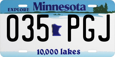 MN license plate 035PGJ
