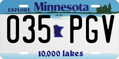 MN license plate 035PGV