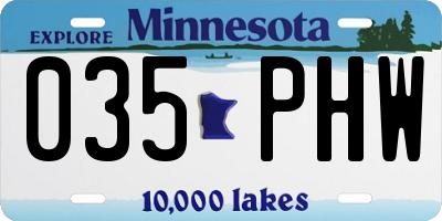 MN license plate 035PHW