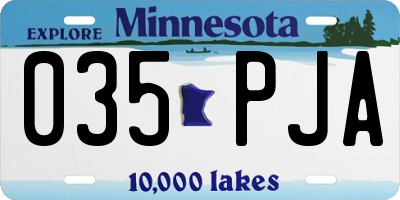 MN license plate 035PJA