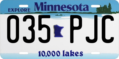 MN license plate 035PJC