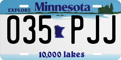 MN license plate 035PJJ