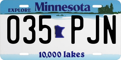 MN license plate 035PJN