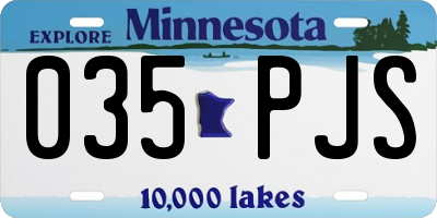 MN license plate 035PJS