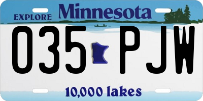 MN license plate 035PJW