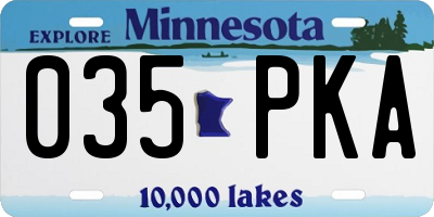 MN license plate 035PKA