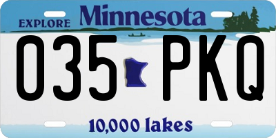 MN license plate 035PKQ