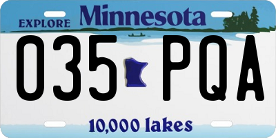 MN license plate 035PQA