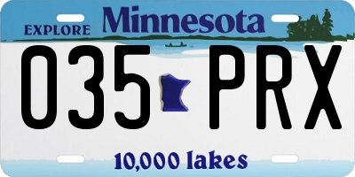 MN license plate 035PRX
