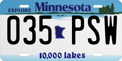 MN license plate 035PSW