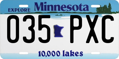 MN license plate 035PXC