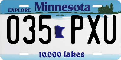 MN license plate 035PXU