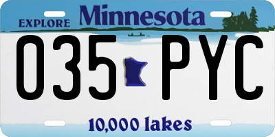 MN license plate 035PYC