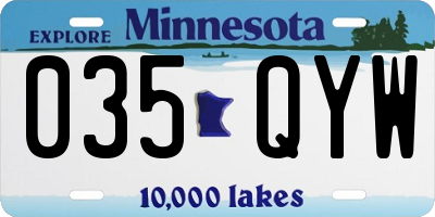MN license plate 035QYW
