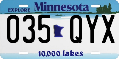 MN license plate 035QYX