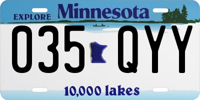 MN license plate 035QYY