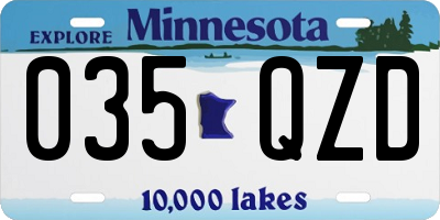 MN license plate 035QZD