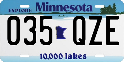 MN license plate 035QZE