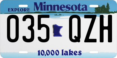 MN license plate 035QZH