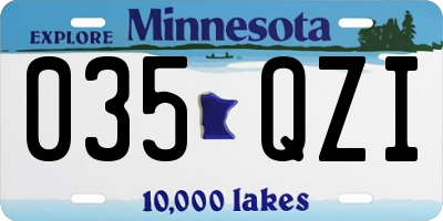 MN license plate 035QZI