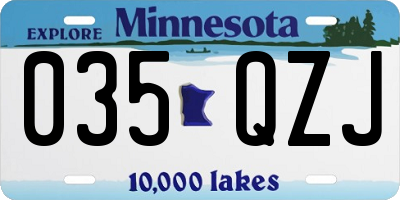 MN license plate 035QZJ