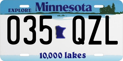 MN license plate 035QZL