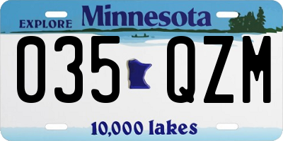 MN license plate 035QZM