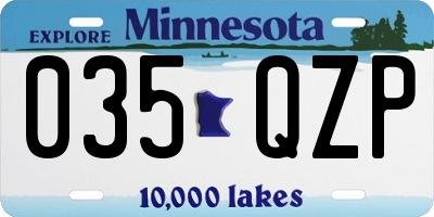 MN license plate 035QZP