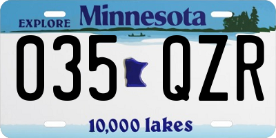 MN license plate 035QZR