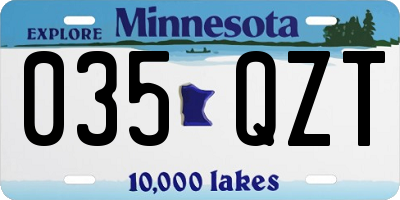 MN license plate 035QZT