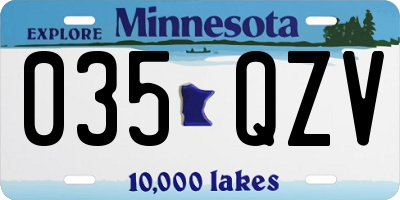MN license plate 035QZV