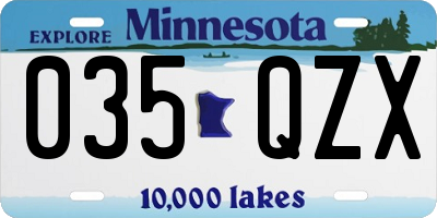 MN license plate 035QZX