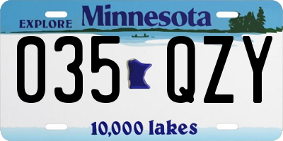 MN license plate 035QZY