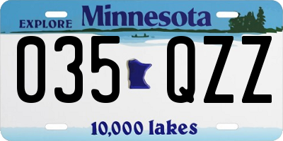 MN license plate 035QZZ