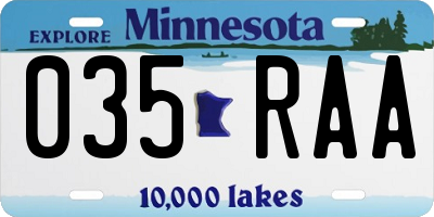 MN license plate 035RAA
