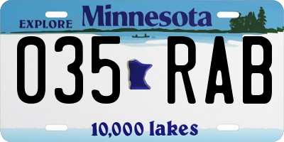 MN license plate 035RAB