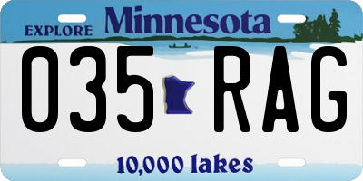 MN license plate 035RAG