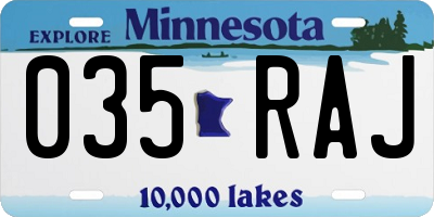 MN license plate 035RAJ