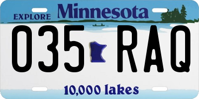 MN license plate 035RAQ