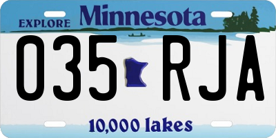 MN license plate 035RJA