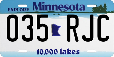 MN license plate 035RJC
