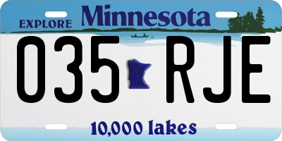 MN license plate 035RJE