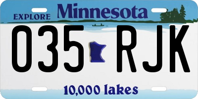 MN license plate 035RJK