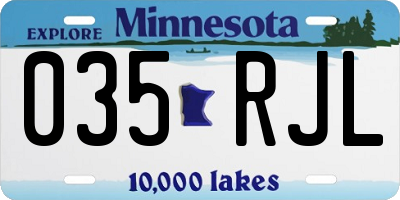MN license plate 035RJL