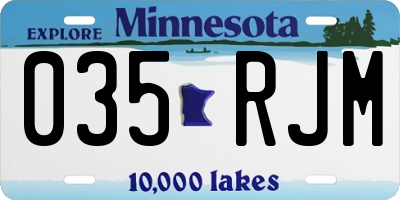 MN license plate 035RJM