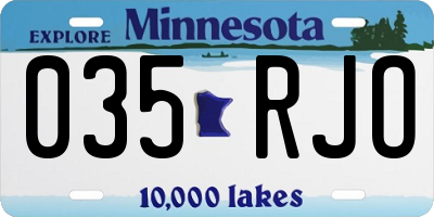 MN license plate 035RJO