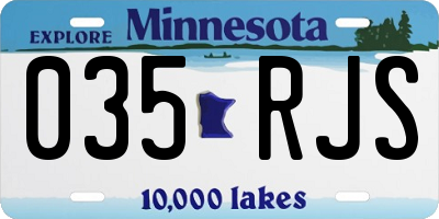 MN license plate 035RJS